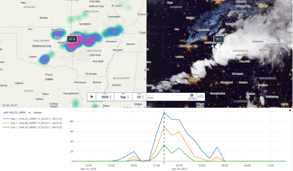 20250923T2200 Hail Solargis Livemaps screenshot
